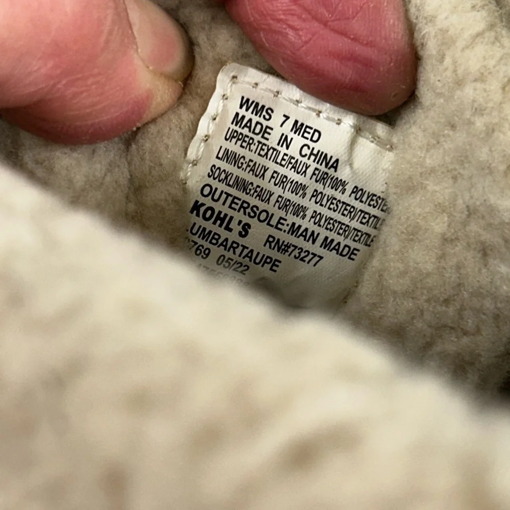Kohl's Beige and Cream Winter Boots